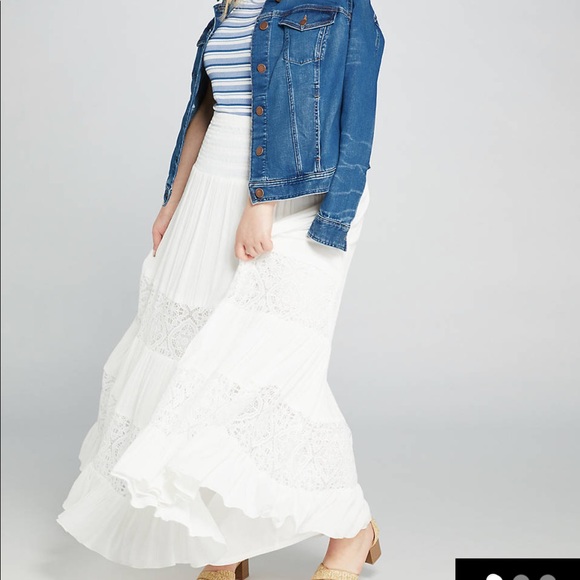 Lane Bryant Dresses & Skirts - NWT Women’s WHITE Lace-InSet MAXI Skirt 14/16